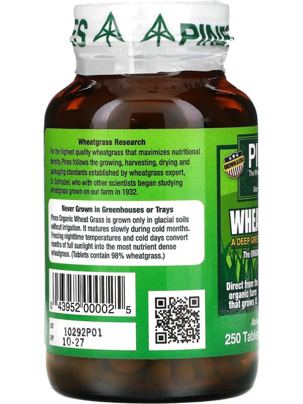 PINES Wheat Grass, Wheat Grass 500 mg, 250 Tablets Online now