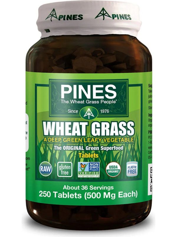 PINES Wheat Grass, Wheat Grass 500 mg, 250 Tablets Online now