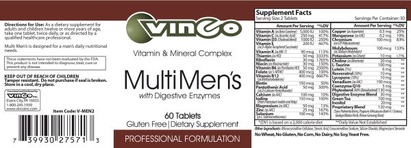 Vinco, MultiMen s with Digestive Enzymes, 60 Tablets For Cheap