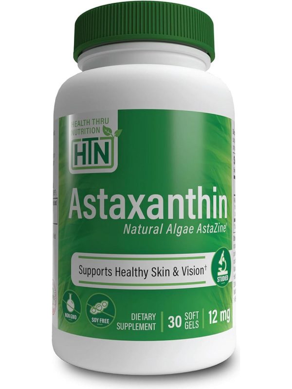 Health Thru Nutrition, Astaxanthin as Natural Algae AstaZine 12 mg, 30 Softgels Online now