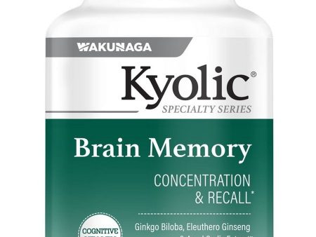 Wakunaga, Kyolic, Brain Memory, Concentration & Recall, Gingko Biloba, Eleuthero Ginseng & Aged Garlic Extract, 90 Capsules Discount