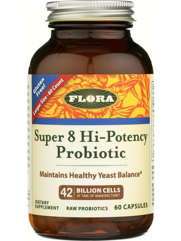 Flora, Super 8 Hi-Potency Probiotic, 42 Billion Cells, 60 Capsules Hot on Sale