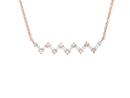 18k Gold Diamond Zigzag Necklace Online Hot Sale