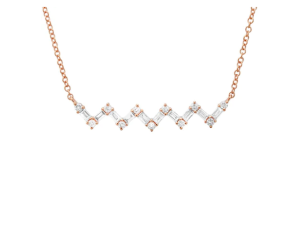 18k Gold Diamond Zigzag Necklace Online Hot Sale