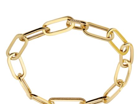 14k Yellow Gold Diamond Paper Link Bracelet For Cheap