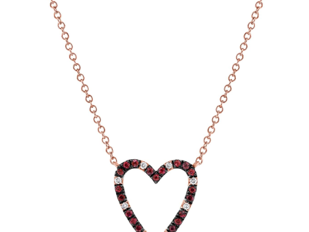 14k Rose Gold Arianna Heart Necklace Sale