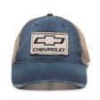 Chevrolet Appliqued Vented Mesh Adjustable Trucker Cap Blue on Sale