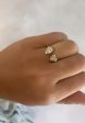 14k Gold Diamond Heart and Pear Ring Online now