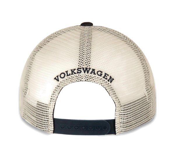 Volkswagon VW Twill & Mesh Unstructured Ball Cap Hat Navy Blue Stone For Cheap