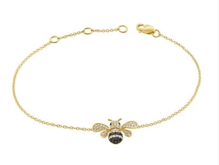 14K GOLD DIAMOND BEE BRACELET Online Sale