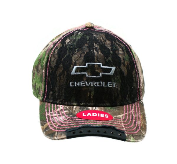 Hat - Chevrolet Women s Logo Black Lace Rhinestuds Realtree Xtra Camo Ball Cap Discount