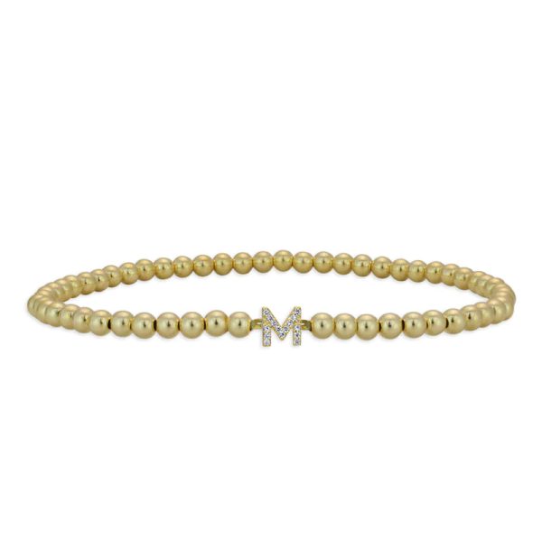 Gold Filled Beaded Initial Bracelet For Cheap