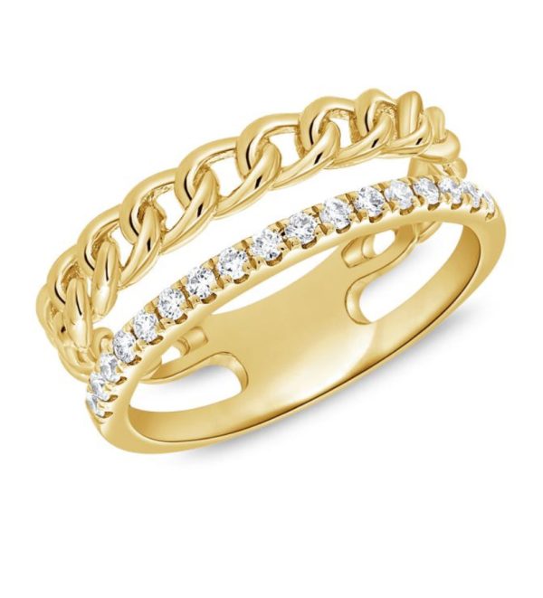 .21CT DIAMOND LINK CHAIN RING For Cheap