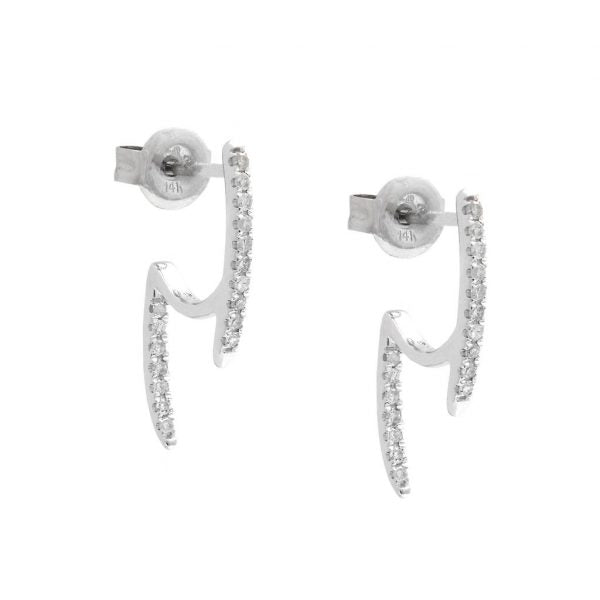 14k Gold Fashion Single Micro Pave Diamond Earrings Hot on Sale