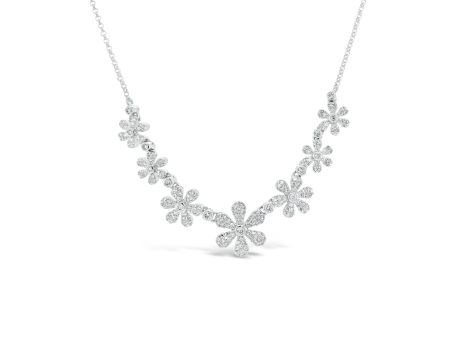 14k White Gold Diamond Daisy Chain Necklace Online