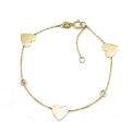 14K YELLOW GOLD HEART AND BEZEL DIAMOND BRACELET Supply