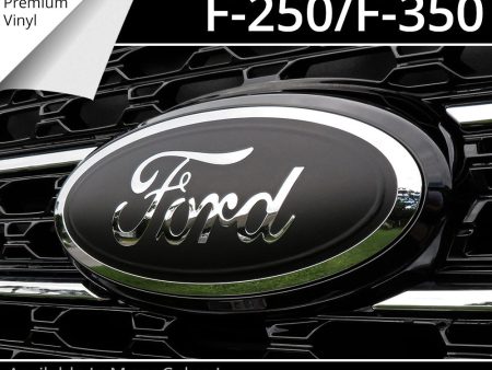 BocaDecals 2017-2025 Ford F250 F350 Emblem Overlay Insert Decals (Set of 2) Online Sale