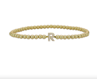 14K GOLD FILLED INITIAL BEADED BRACELET Fashion