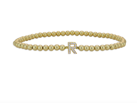 14K GOLD FILLED INITIAL BEADED BRACELET Fashion