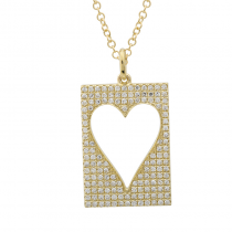 14k Yellow Gold Heart Diamond Necklace Online now