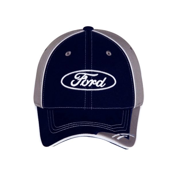 Ford Hat Oval Logo Embroidered CFS Ball Cal Navy Blue & Grey Cheap