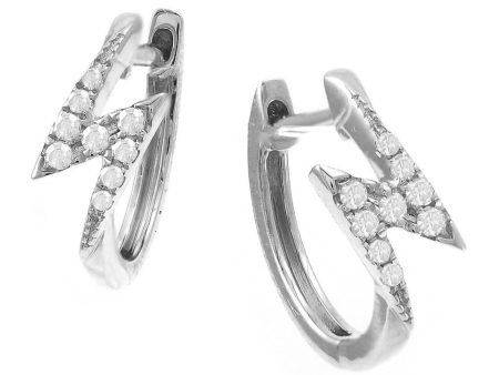 White Gold Huggie Pave Diamond Earrings For Cheap