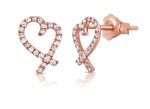 14k Gold Diamond Script Heart Stud Online Sale