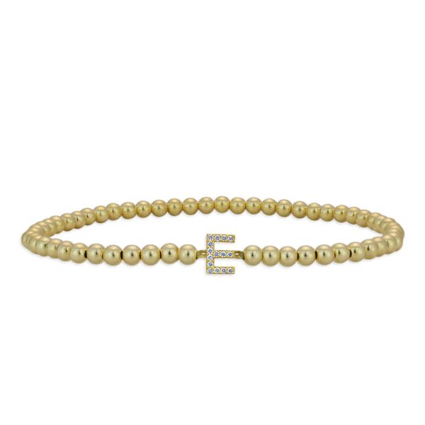 Gold Filled Beaded Initial Bracelet For Cheap