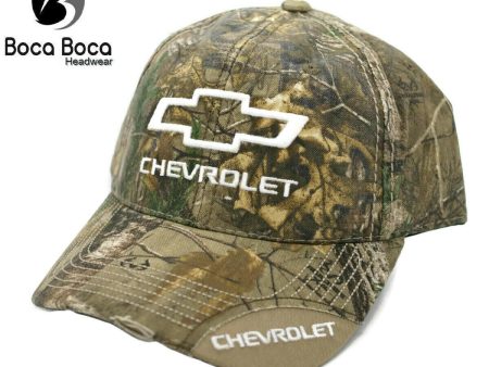 Chevrolet RealTree Camouflage Ball Cap Distressed Bill For Discount