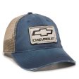 Chevrolet Appliqued Vented Mesh Adjustable Trucker Cap Blue on Sale