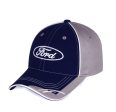 Ford Hat Oval Logo Embroidered CFS Ball Cal Navy Blue & Grey Cheap