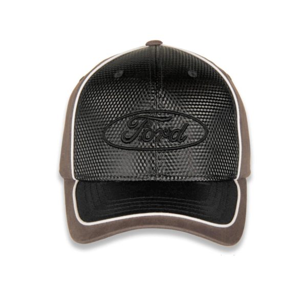 Hat - Ford Oval Grey & Black White Piping CF G1838 Supply