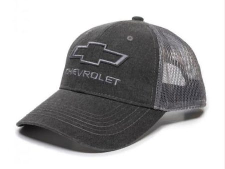 Chevrolet Mesh Vented Trucker Ball Cap Gray Hat Hot on Sale