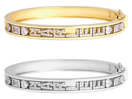 14k Slider Charm Bangle Online now