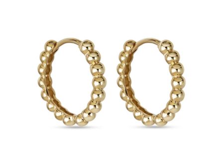 14k Gold Small Ball Hoops Online Sale