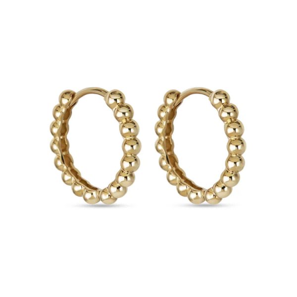 14k Gold Small Ball Hoops Online Sale