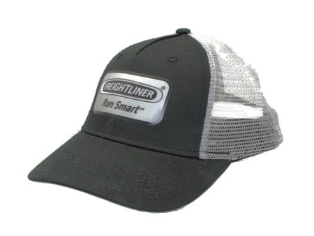 Freightliner Trucks Run Smart Black & Grey Adjustable Mesh Trucker Snapback Hat Supply