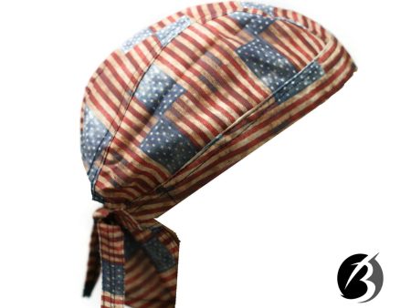 Headwrap Distressed American USA Flag Du-Rag Doo Rag Skull Cap Bandana Fashion