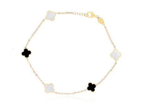 14k Gold Small Lucy Clover Bracelet For Cheap