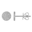 14k White Gold Circle Diamond Stud Earrings Sale