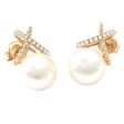 Yellow Gold Pearl Earring Online now