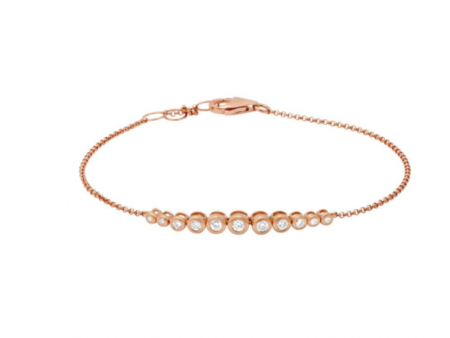 14k Rose Gold Bezel Diamond Bracelet For Discount