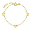 14k Yellow Gold Toddler Triple Heart Bracelet Online