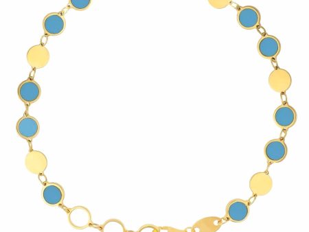 14k Gold Sadie Enamel Circle Bracelet Online