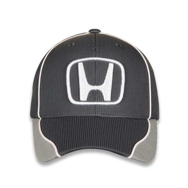 Honda Logo Embroidered w Piping Grey Hat CFS Ball Cap Fashion