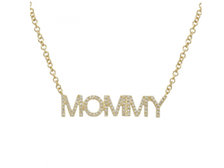 14k Gold Diamond Mommy Necklace Fashion