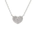 Sterling Silver Heart Single Pave Diamond Necklace Online now