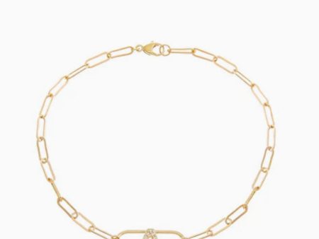 14k Link Initial Paperclip Bracelet Online