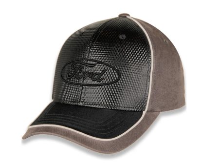 Hat - Ford Oval Grey & Black White Piping CF G1838 Supply