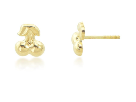 14k Gold Baby Cherry Earrings Supply